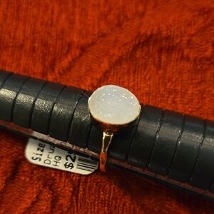 18kt Vermiel Sterling Silver Druzy Quartz Ring